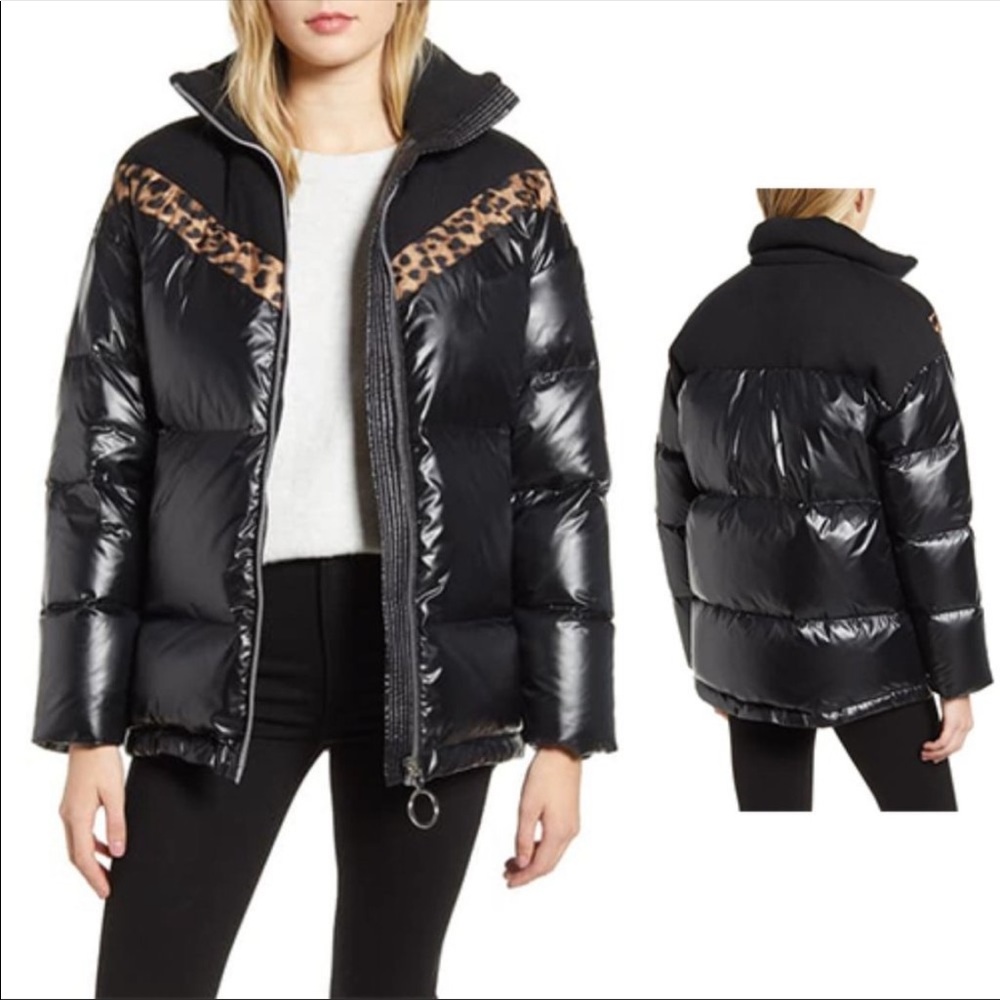 Anthropologie NVLT Mixed Media Puffer Jacket L